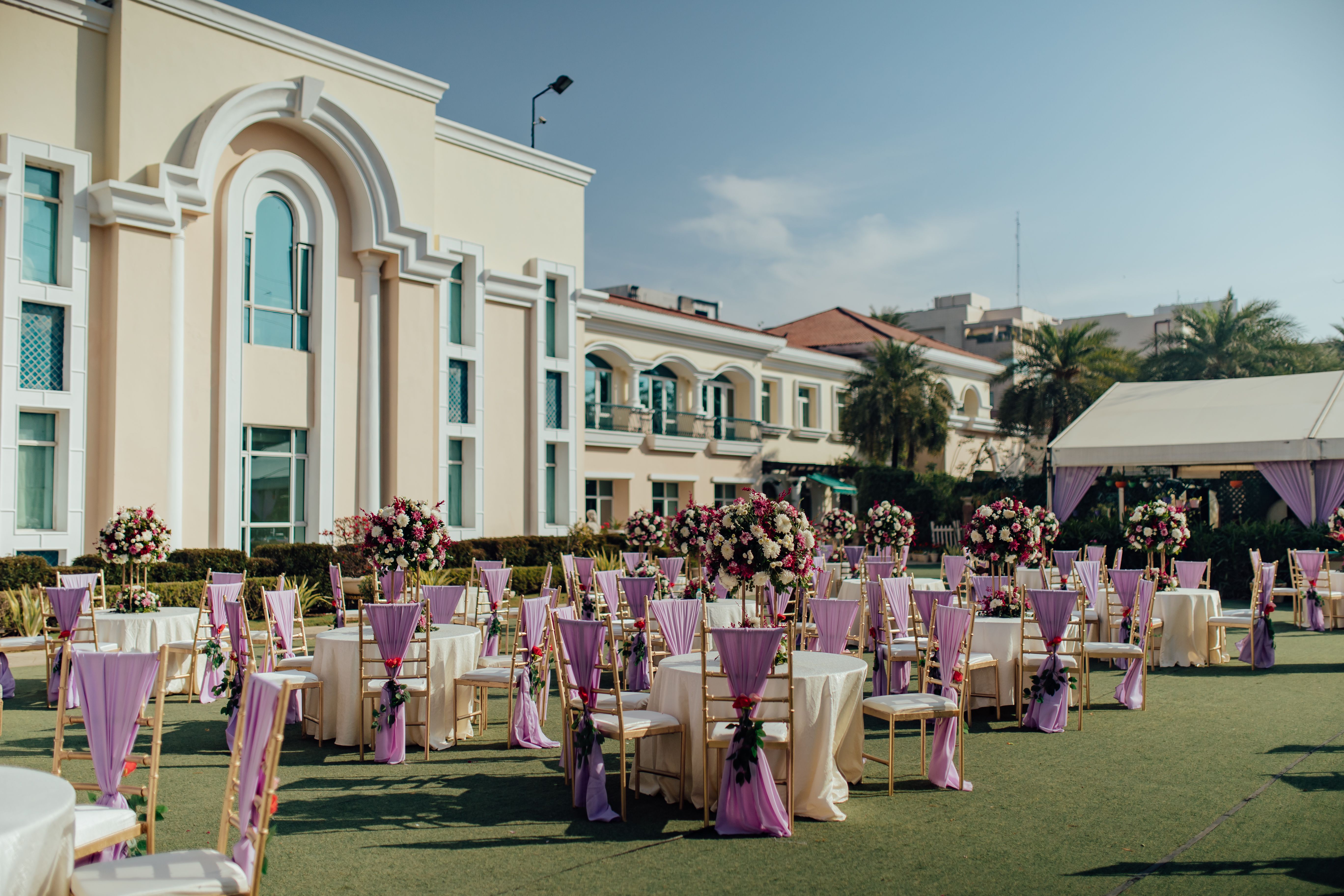 Elegant wedding setup